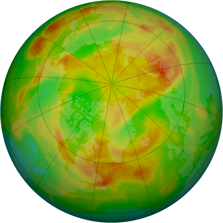 Arctic ozone map for 29 May 1985